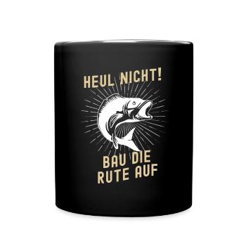 Fishing Tshirt Man Fisherman Rod Fishing Fishing - Full Colour Mug - black - Front