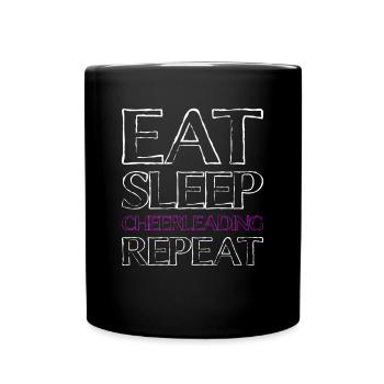 eat sleep cheerleading - Tasse einfarbig - Schwarz - Vorne