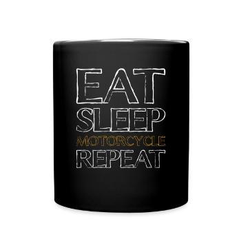 Eating Sleep Motorcycle - Full Colour Mug - black - Front