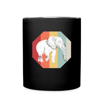 Elephant Gift For Proboscis Africa Wilderness Zoo - Full Colour Mug - black - Front