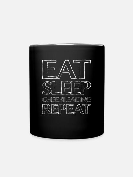 eat sleep cheerleading - Tasse einfarbig - Schwarz