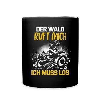 Motocross Geschenk Für Enduro Supermoto Dirt Bike - Tasse einfarbig - Schwarz - Vorne
