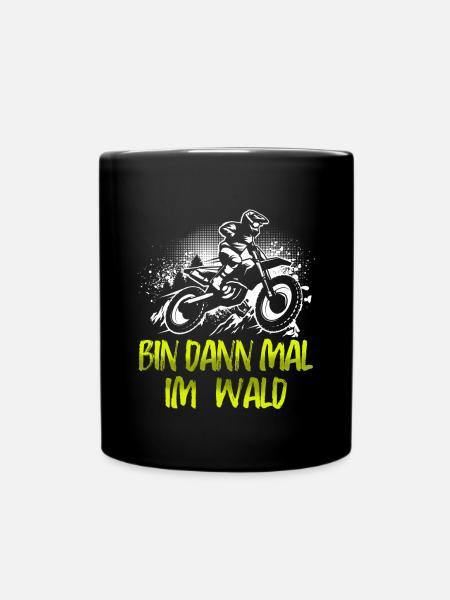 Motocross Tshirt Für Herren Damen Enduro Supermoto - Tasse einfarbig - Schwarz