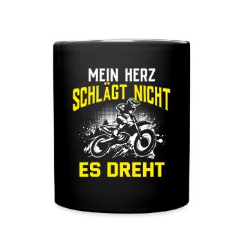 Motocross Enduro Offroad Dirt Bike Superbike Motor - Tasse einfarbig - Schwarz - Vorne