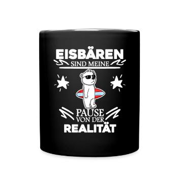 Eisbär Polarbär Bär - Tasse einfarbig - Schwarz - Vorne