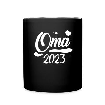 Oma 2023 - Werdende Oma 2023 - Tasse einfarbig - Schwarz - Vorne