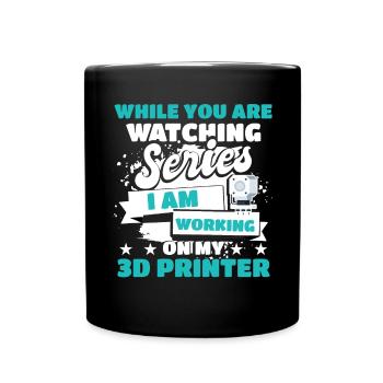 3D Printer Geek Filament 3D Scan Digital Printing - Full Colour Mug - black - Front