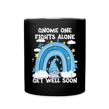 Gnome One Fights Alone Prostate Cancer - Full Colour Mug - black - Front