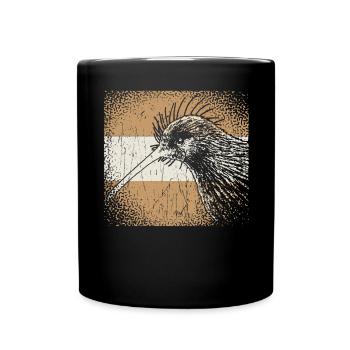 Kiwi Ornithology New Zealand - Full Colour Mug - black - Front