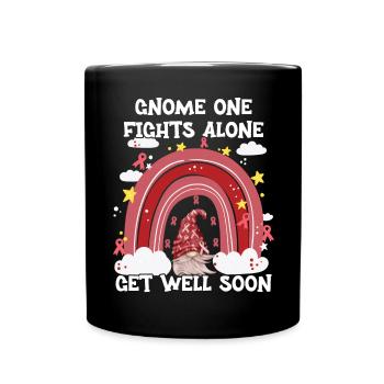 Gnome One Fights Alone Head Neck Cancer - Full Colour Mug - black - Front