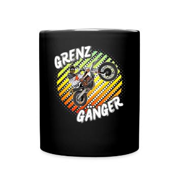 Motocross / Enduro / Freestyle mx / Dirtbike retro - Tasse einfarbig - Schwarz - Vorne