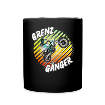 Motocross / Enduro / Freestyle mx / Dirtbike retro - Tasse einfarbig - Schwarz - Vorne