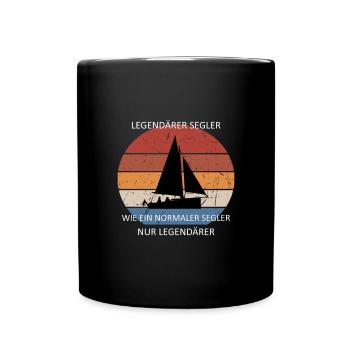 Legendärer Segler Vintage Segelboot Retro - Tasse einfarbig - Schwarz - Vorne