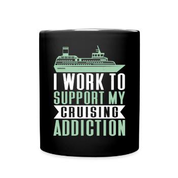 Kreuzfahrt Kreuzfahrtschiff Urlaub Meer - Tasse einfarbig - Schwarz - Vorne