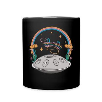Floral Handpan Hang Drum Rav Vaste Instrument - Mug uni - noir - Devant