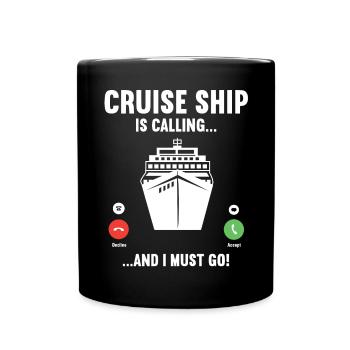 Kreuzfahrt Kreuzfahrtschiff Urlaub Meer - Tasse einfarbig - Schwarz - Vorne