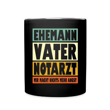 Notarzt Vater Ehemann Held - Tasse einfarbig - Schwarz - Vorne
