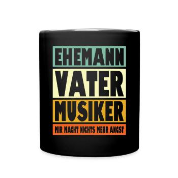 Musiker Vater Ehemann Held - Tasse einfarbig - Schwarz - Vorne