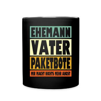 Paketbote Vater Ehemann Held - Tasse einfarbig - Schwarz - Vorne