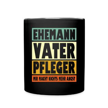 Pfleger Vater Ehemann Held - Tasse einfarbig - Schwarz - Vorne