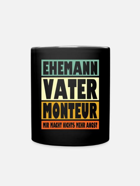 Monteur Vater Ehemann Held - Tasse einfarbig - Schwarz