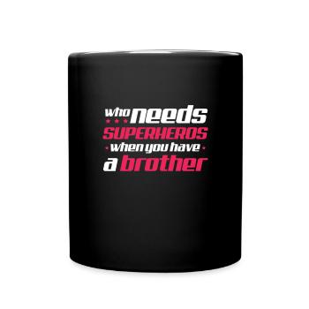 Big Brother Sibling Sister Gift - Full Colour Mug - black - Front