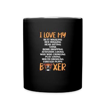 Boxer Chien Chien Allemand Boxer Cadeau - Mug uni - noir - Devant