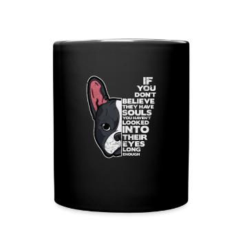 Boston Terrier - Tasse einfarbig - Schwarz - Vorne