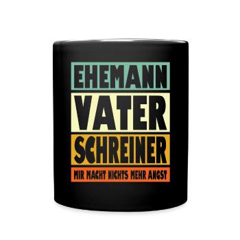 Schreiner Vater Ehemann Held - Tasse einfarbig - Schwarz - Vorne