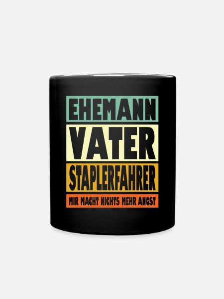 Staplerfahrer Vater Ehemann Held - Tasse einfarbig - Schwarz