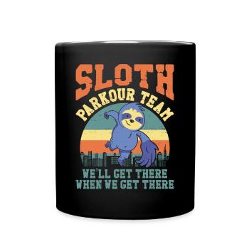 Parkour Free Running Traceur Sloth - Full Colour Mug - black - Front