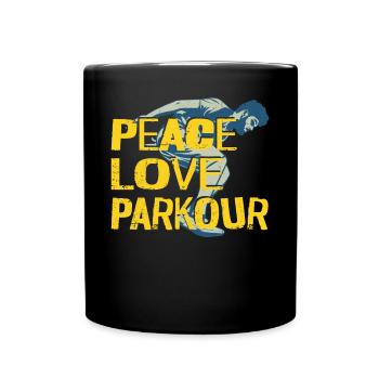 Parkour Free Running Traceur - Tasse einfarbig - Schwarz - Vorne