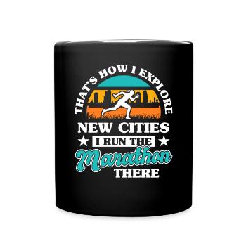 Marathon Competition Sport Ultramarathon Battle - Full Colour Mug - black - Front