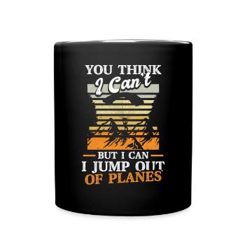 Skydiving Jumping from airplanes - Full Colour Mug - black - Front