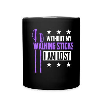 Fitness Hiking Running Nordic Walker - Full Colour Mug - black - Front