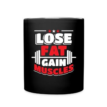 Fitness Fitnessstudio Bodybuilding - Tasse einfarbig - Schwarz - Vorne