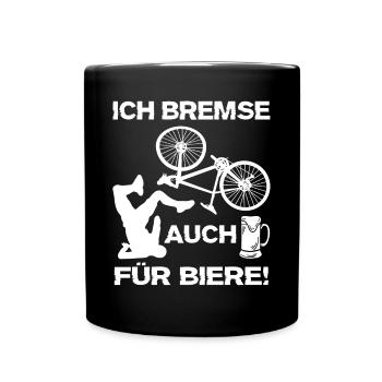 Lustige Fahrrad Sprüche Bier Spaß - Tasse einfarbig - Schwarz - Vorne