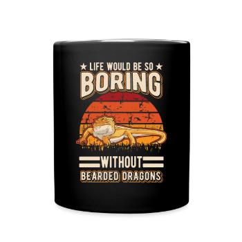 Bearded Dragon Pogona Gift - Full Colour Mug - black - Front