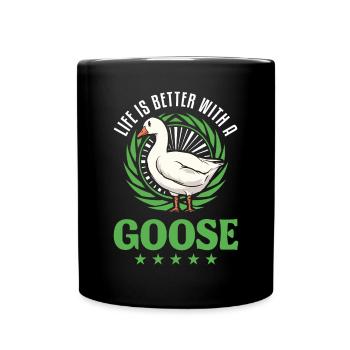 Life is better with a Goose Goose Breeder Goose - Full Colour Mug - black - Front