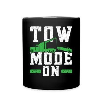 Tow Mode On - Tow Trucker - Tasse einfarbig - Schwarz - Vorne