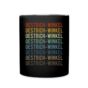 Oestrich-Winkel Stadt Retro Vintage - Tasse einfarbig - Schwarz - Vorne