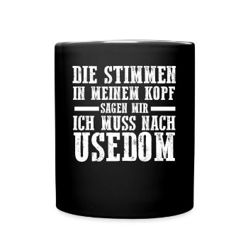 Ostsee Usedom - Tasse einfarbig - Schwarz - Vorne