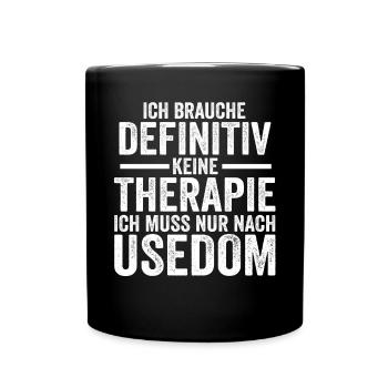 Ostsee Usedom - Tasse einfarbig - Schwarz - Vorne