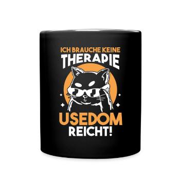 Ostsee Usedom - Tasse einfarbig - Schwarz - Vorne
