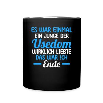 Ostsee Usedom - Tasse einfarbig - Schwarz - Vorne