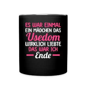 Ostsee Usedom - Tasse einfarbig - Schwarz - Vorne