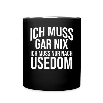 Ostsee Usedom - Tasse einfarbig - Schwarz - Vorne