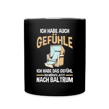 Nordsee Baltrum - Tasse einfarbig - Schwarz - Vorne