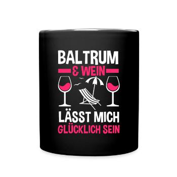 Nordsee Wein Baltrum - Tasse einfarbig - Schwarz - Vorne