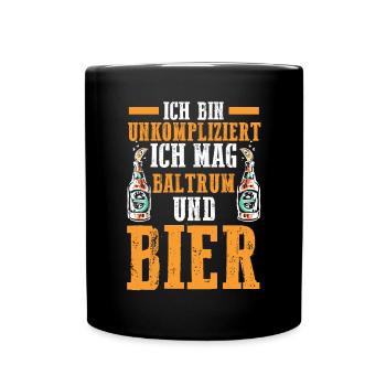 Nordsee Bier Baltrum - Tasse einfarbig - Schwarz - Vorne